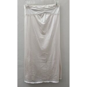 Vintage Vanity Fair Cottagecore Strapless Slip Dress Women's Size 34 Cream Pink